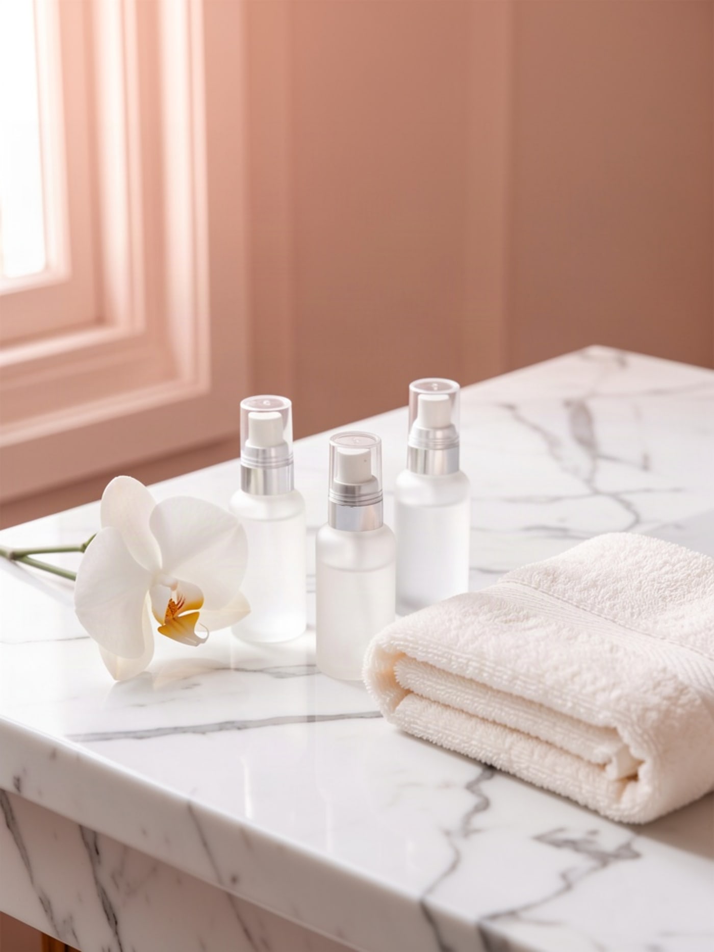 Skincare on the vanity