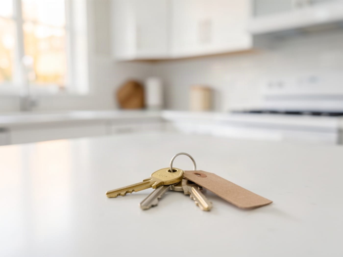 Keys on a kitchen counter